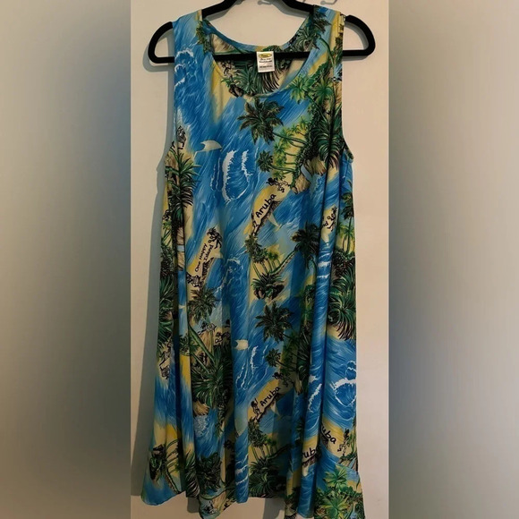 Rima Womens O/S Beach dress/coverup Aruba Pattern Oversized "One Happy Island" - Picture 1 of 6